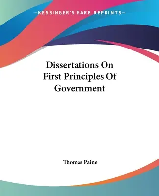 Disertace o prvních principech vlády - Dissertations On First Principles Of Government