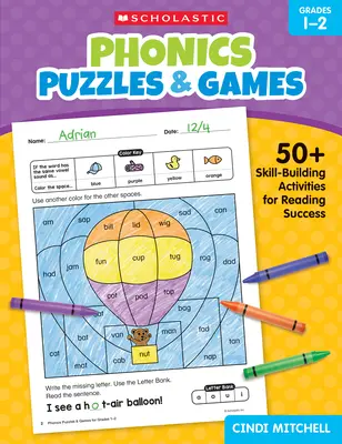 Fonetické hádanky a hry pro 1.-2. třídu: 50+ aktivit pro rozvoj dovedností a úspěšné čtení - Phonics Puzzles & Games for Grades 1-2: 50+ Skill-Building Activities for Reading Success