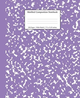 Mramorovaný kompoziční sešit: Mramorový sešit: Levandulový mramorový papír s širokými linkovanými listy Předmětový sešit - Marbled Composition Notebook: Lavender Marble Wide Ruled Paper Subject Book