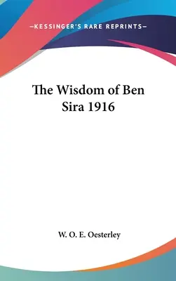 Moudrost Ben Síry 1916 - The Wisdom of Ben Sira 1916