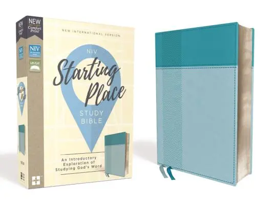Niv, Starting Place Study Bible, Leathersoft, modrá, Comfort Print: Úvodní výklad o studiu Božího slova. - Niv, Starting Place Study Bible, Leathersoft, Blue, Comfort Print: An Introductory Exploration of Studying God's Word