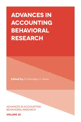 Pokroky v behaviorálním výzkumu účetnictví - Advances in Accounting Behavioral Research