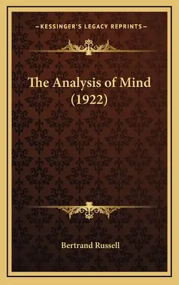Analýza mysli (1922) - The Analysis of Mind (1922)