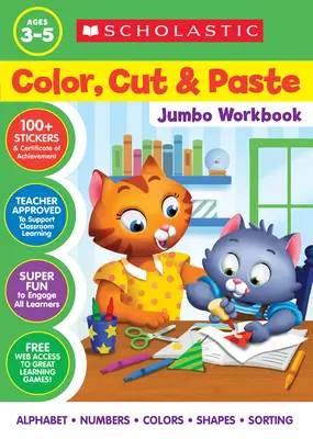 Pracovní sešit Jumbo Color, Cut & Paste (Vybarvi, vystřihni a nalep) - Color, Cut & Paste Jumbo Workbook