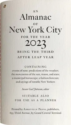Almanach města New York na rok 2023 - An Almanac of New York City for the Year 2023