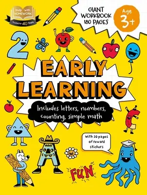 Pomoc s domácími úkoly: 3+ Rané učení: Obsahuje písmena, číslice, počítání, jednoduchou matematiku a 10 stran samolepek s odměnami. - Help with Homework: 3+ Early Learning: Includes Letters, Numbers, Counting, Simple Math, and 10 Pages of Reward Stickers