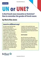 Un nebo Une? Je toto francouzské slovo mužského nebo ženského rodu? - Un or Une? Is this French word masculine or feminine?
