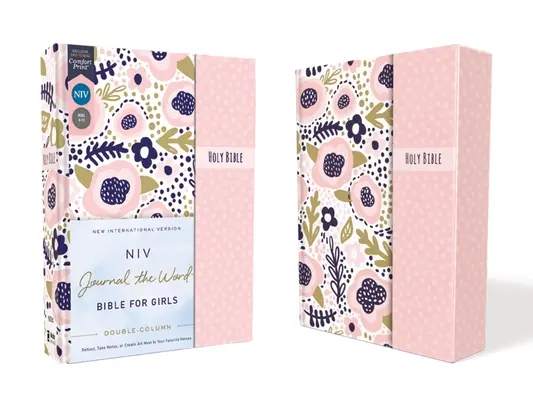 Niv, Journal the Word Bible pro dívky, dvousloupcová, tvrdá vazba, růžová, magnetické zavírání, červená písmena, pohodlný tisk: Zamyšlení, poznámky nebo umělecká tvorba - Niv, Journal the Word Bible for Girls, Double-Column, Hardcover, Pink, Magnetic Closure, Red Letter, Comfort Print: Reflect, Take Notes, or Create Art