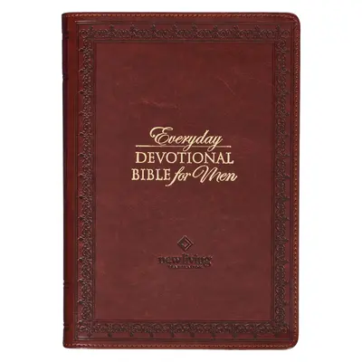 NLT Holy Bible Everyday Devotional Bible for Men New Living Translation, veganská kůže, vínová ražba - NLT Holy Bible Everyday Devotional Bible for Men New Living Translation, Vegan Leather, Burgundy Debossed