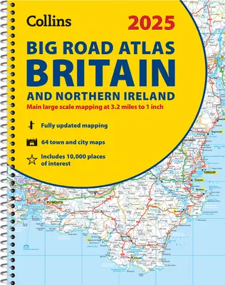 2025 Collinsův velký silniční atlas Británie a Severního Irska: A3 Spirála - 2025 Collins Big Road Atlas Britain and Northern Ireland: A3 Spiral