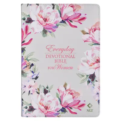 NLT Holy Bible Everyday Devotional Bible for Women New Living Translation, veganská kůže, růžový květinový potisk - NLT Holy Bible Everyday Devotional Bible for Women New Living Translation, Vegan Leather, Pink Floral Printed