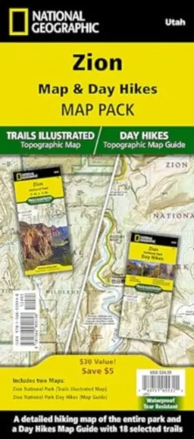 Jednodenní výlety po národním parku Zion a národním parku [balíček map] - Zion National Day Hikes and National Park [Map Pack Bundle]