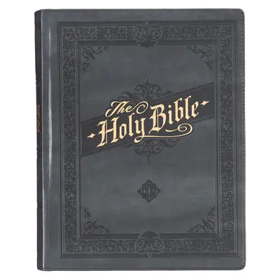 Bible svatá KJV, Bible pro zápisky s velkým výtiskem, tvrdá kůže - verze krále Jakuba, šedá barva - KJV Holy Bible, Large Print Note-Taking Bible, Faux Leather Hardcover - King James Version, Gray