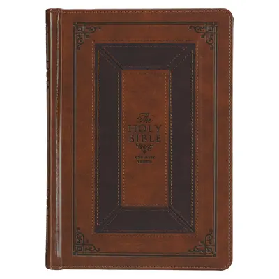Studijní bible KJV, standardní verze Bible krále Jakuba, záložky na palec, stužky, umělá kůže, karamelová/vínová ražba - KJV Study Bible, Standard King James Version Holy Bible, Thumb Tabs, Ribbons, Faux Leather, Toffee/Burgundy Debossed