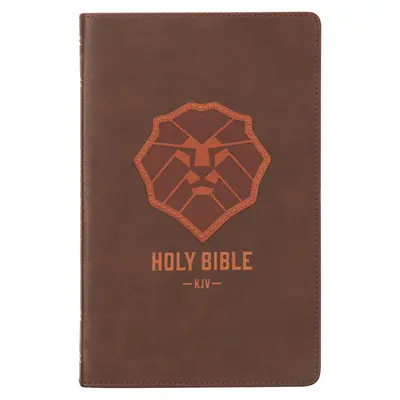 Dětská Bible KJV, 40 stran plnobarevných studijních pomůcek, prezentační stránka, popisovač na stuze, Bible svatá pro děti ve věku 8-12 let, emblém lva, umělá kůže Flexibl - KJV Kids Bible, 40 Pages Full Color Study Helps, Presentation Page, Ribbon Marker, Holy Bible for Children Ages 8-12, Lion Emblem Faux Leather Flexibl