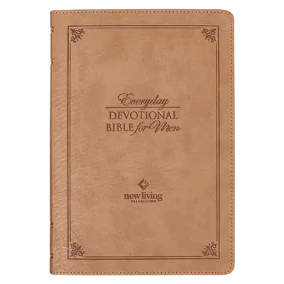NLT Holy Bible Everyday Devotional Bible for Men Nový živý překlad, veganská kůže, hnědá ražba - NLT Holy Bible Everyday Devotional Bible for Men New Living Translation, Vegan Leather, Tan Debossed